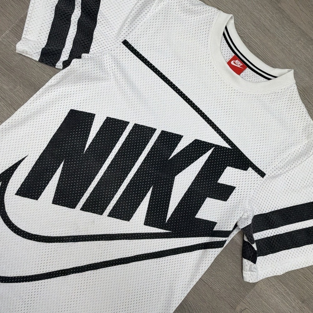 Nike Jersey Shirt Short Sleeve Air Cooling Unisex Small White & Black